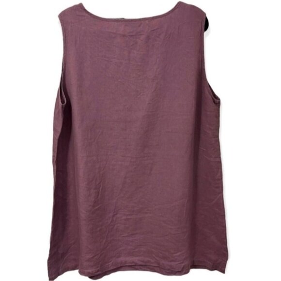 Linen Tunic Dress Straight Cut Small - Picture 2 of 7